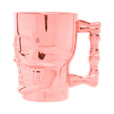 Caneca Chopp e Cerveja de Vidro Caveira Rock Rose Gold - 510 ml - Ela Decora